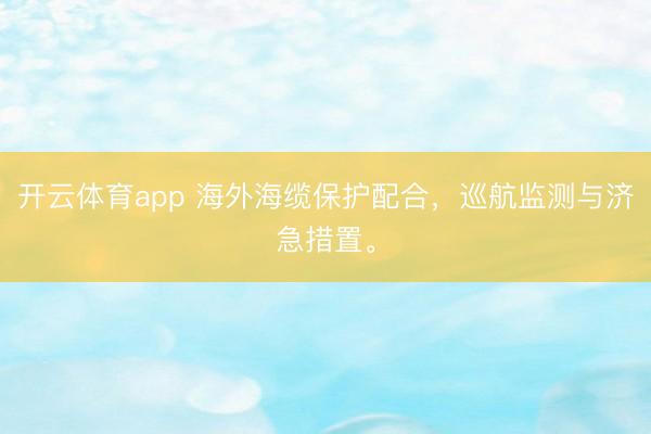 开云体育app 海外海缆保护配合，巡航监测与济急措置。