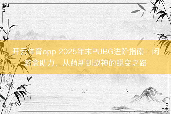 开云体育app 2025年末PUBG进阶指南：闲游盒助力，从萌新到战神的蜕变之路