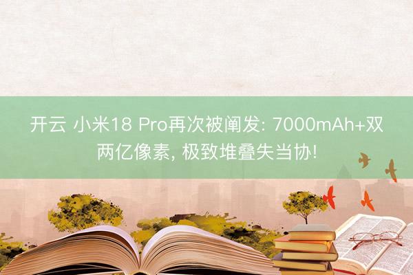 开云 小米18 Pro再次被阐发: 7000mAh+双两亿像素， 极致堆叠失当协!