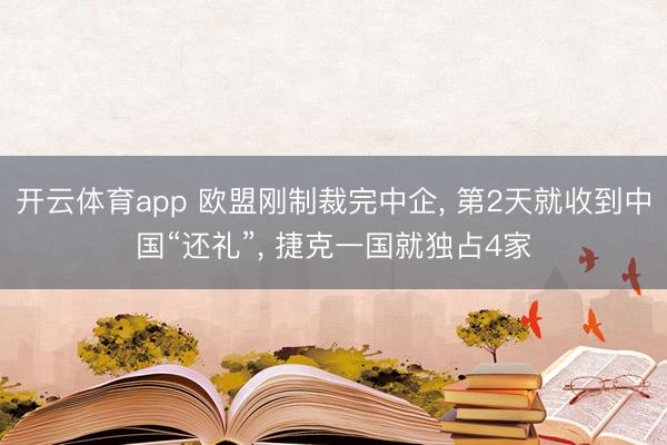 开云体育app 欧盟刚制裁完中企， 第2天就收到中国“还礼”， 捷克一国就独占4家
